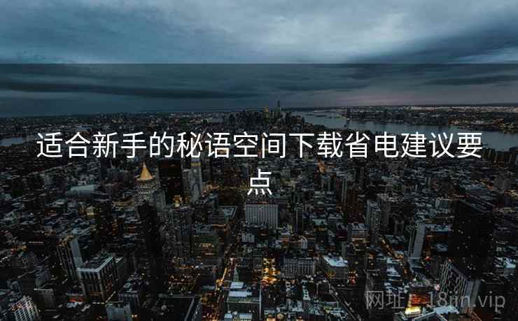 适合新手的秘语空间下载省电建议要点