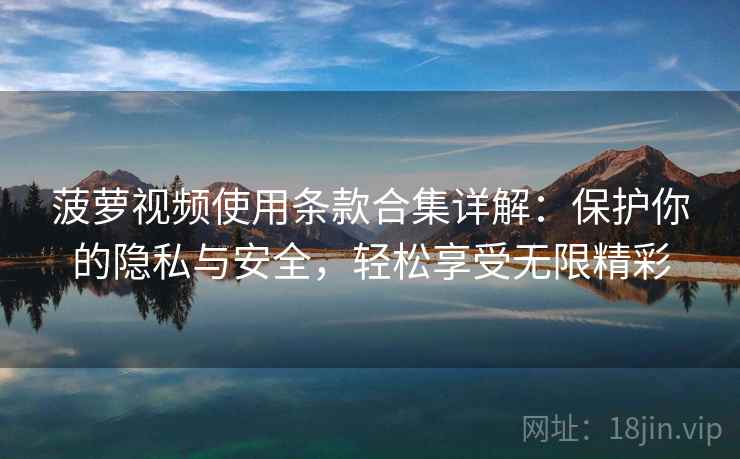 菠萝视频使用条款合集详解：保护你的隐私与安全，轻松享受无限精彩