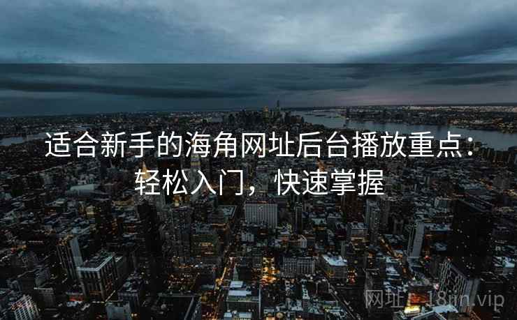 适合新手的海角网址后台播放重点：轻松入门，快速掌握