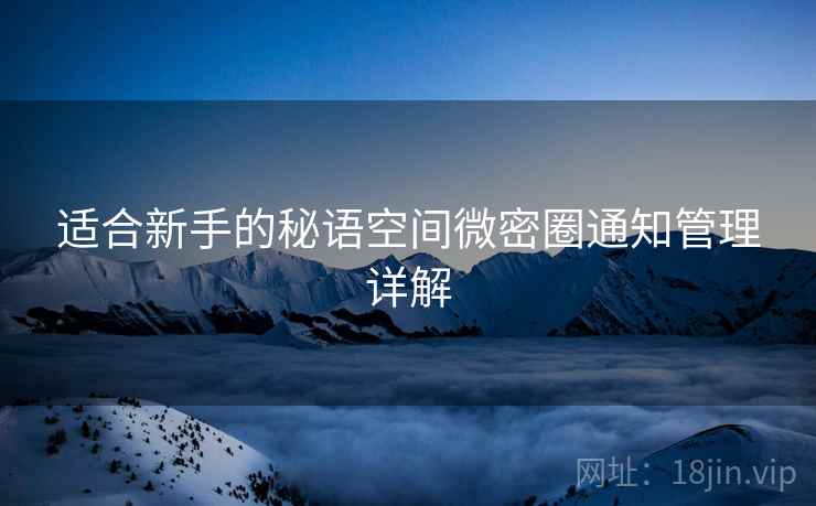 适合新手的秘语空间微密圈通知管理详解