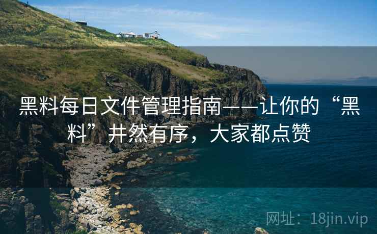 黑料每日文件管理指南——让你的“黑料”井然有序，大家都点赞