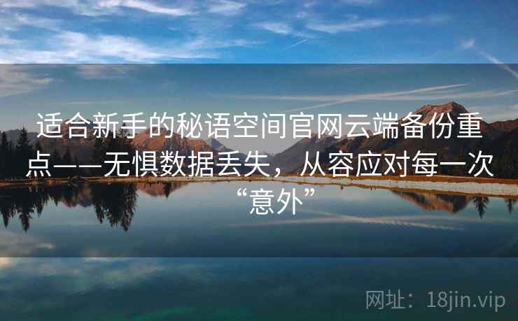 适合新手的秘语空间官网云端备份重点——无惧数据丢失，从容应对每一次“意外”