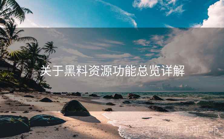 关于黑料资源功能总览详解