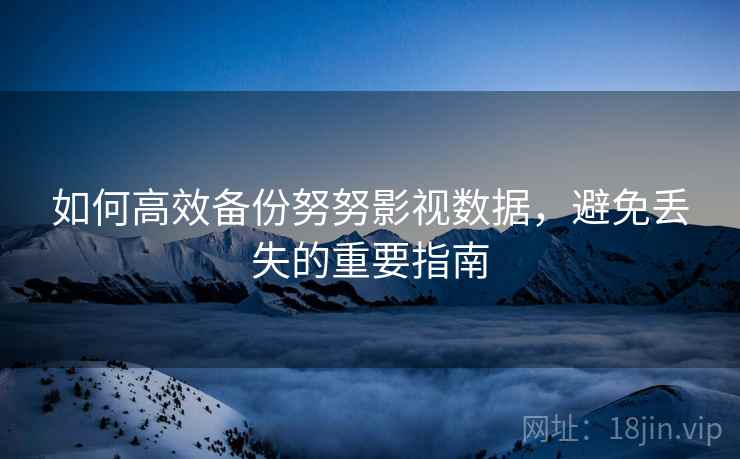如何高效备份努努影视数据，避免丢失的重要指南